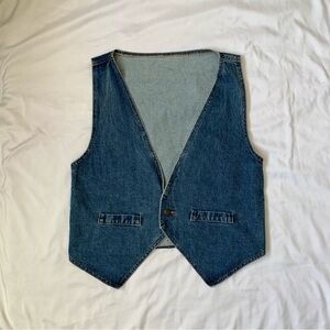 Vintage Dark Wash Denim Vest